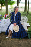 Cora Blue Tartan Rain Coat– Royal & Dark Blue