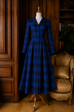 Cora Blue Tartan Rain Coat– Royal & Dark Blue