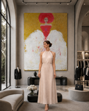 Fiona Pleated Dress in Cream