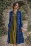 Cora Blue Tartan Rain Coat– Royal & Dark Blue