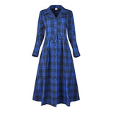 Cora Blue Tartan Rain Coat– Royal & Dark Blue