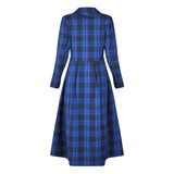 Cora Blue Tartan Rain Coat– Royal & Dark Blue