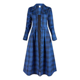 Cora Blue Tartan Rain Coat– Royal & Dark Blue